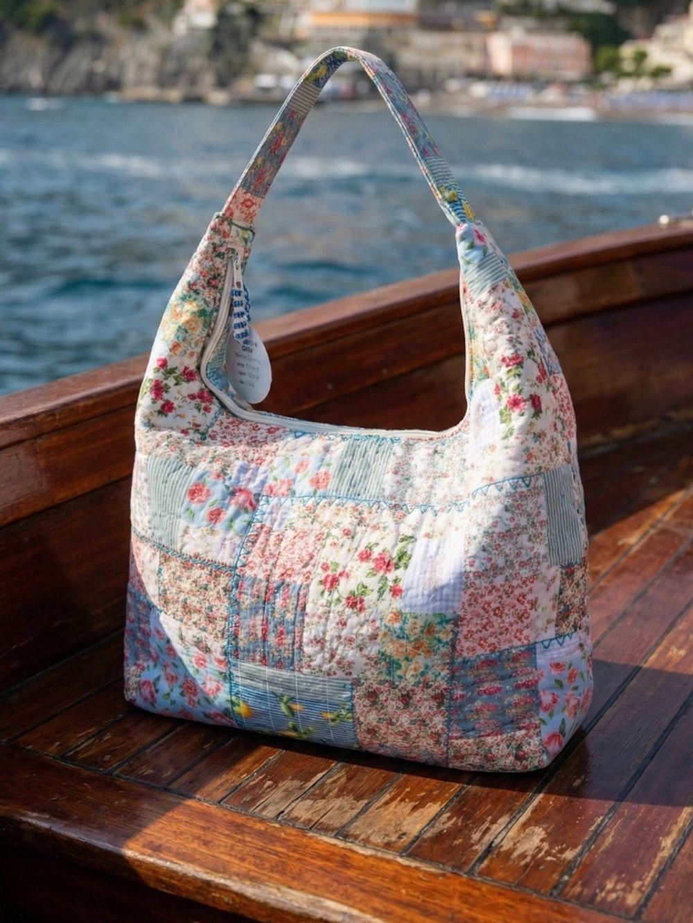 Antica Sartoria Quilted Floral Patchwork Shoulder Bag - Pastel Multi